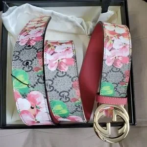 Gucci | Accessories | Gg Blooms Pink Floral Blossom Belt  display picture 3